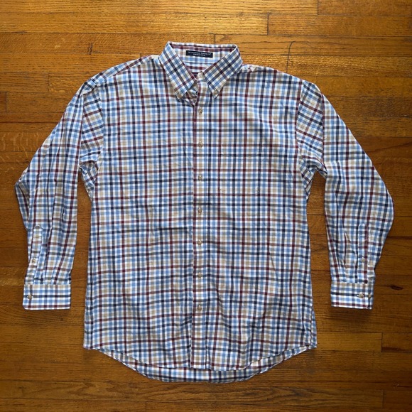 BATTTON Men's L Button Down Long Sleeve Plaid Checkered Classic Fit Shirt - Picture 1 of 6